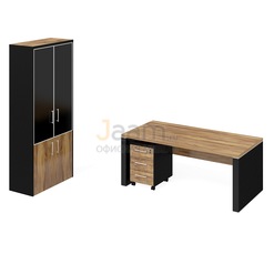 Кабинет руководителя Стол рабочий+тумба мобильная+шкаф комбинированный ПК-ПРЛ-КОМП№2