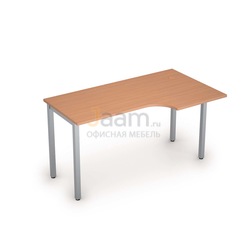 Мебель для персонала Стол криволинейный на металлических опорах правый 2М.145