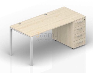 Мебель для персонала Стол с приставной тумбой (2 громмета) STTPG168N072