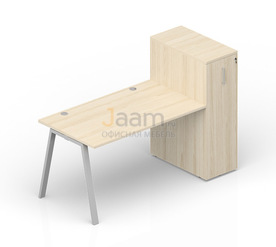 Мебель для персонала Стол с приставным шкафом Tower (2 громмета) ARTPG148T112