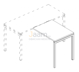 Мебель для персонала Брифинг-приставка на металлокаркасе DUE Б2 074 БП