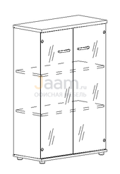 Мебель для персонала Офисный шкаф средний со стеклом в алюминиевой рамке А4 9367