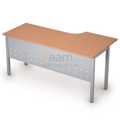 Мебель для персонала Стол криволинейный на металлических опорах левый 2МК.143