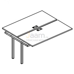 Мебель для персонала Секция стола рабочей станции на металлокаркасе DUE Б2 170-1 БП