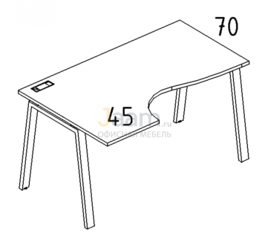 Мебель для персонала Стол эргономичный левый "Классика" на металлокаркасе TRE Б3 041 БП